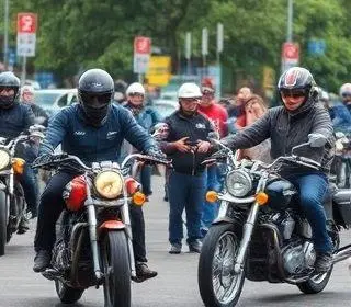 motoclistas se reúnem